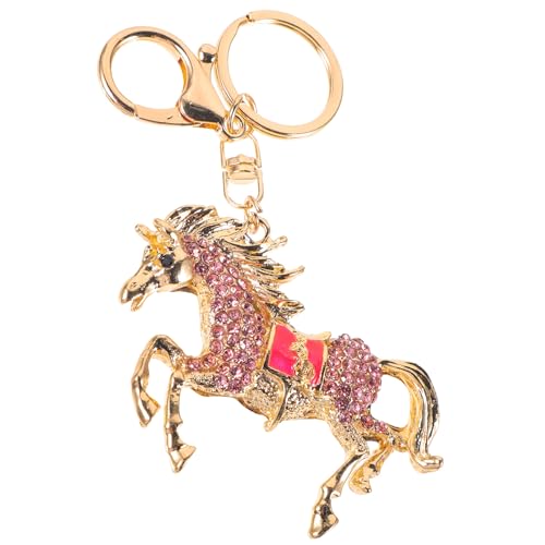 Beavorty Llavero Colgante de Caballo de Metal Rosa, Accesorio Decorativo para Bolso y Mochila, Llavero de Mujer Compacto y Ligero para Uso Diario