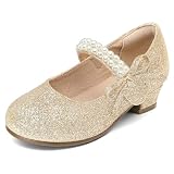 K KomForme Girls Dress Shoes Low Heels Pumps...