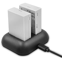 Cargador Bateria Canon T5I ENEGON Batería de Repuesto (Paquete de 2) y Cargador rápido rápido para Canon LP-E8 y Canon EOS Rebel T2i, T3i, T4i, T5i, EOS 550D, 600D, 650D, 700D, Kiss X4, X5, X6 y LC-E8E Cámara Digital