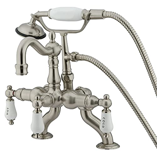 Best Deal Product Kingston Brass CC2009T8 Vintage Clawfoot Tub Faucet, 3-3/8-Inch to 10-Inch Adjustable Spread, Brushed Nickel Black Friday 🔥 Kingston Brass CC2009T8 Vintage Clawfoot Tub Faucet, 3-3/8-Inch to 10-Inch Adjustable Spread, Brushed Nickel
