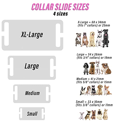 Slide-On Pet Id Tags - S/M/L/Xl Personalized Dog And Cat Tags, Silent, No Noise Collar Tags Made Of Stainless Steel, Large-Fits 1 Inch Collars, Custom Engraved Dog Name Tags #TOP5