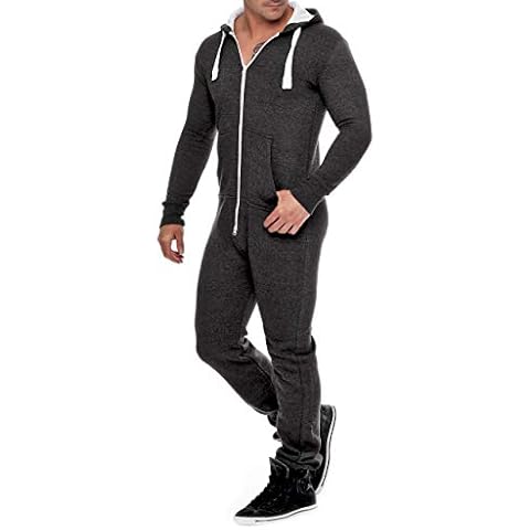 Men's Jumpsuit Fleece Pyjamas Men's Tracksuit Onesie Beautiful Elegant Playsuit Men's Onesie Overalls Hoodies Sleepwear, darkgray, L Cover