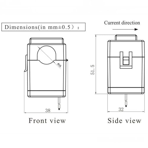 Transformador de corriente de pinza hsts016l sensor de corriente split core de 200a 4