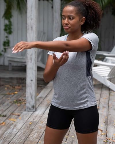 Real Essentials 5 Pack: Women's Dry Fit Tech Stretch Short-Sleeve Crew Neck Athletic T-Shirt (Available in Plus Size) - Image 7