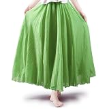 [YFFUSHI] レディース マキシスカート ロングスカート ふんわり 広幅 森ガール 亜麻 無地 正規品 上品 マキシ丈 全20色 夏 薄手 セレブ 85CM 95CM