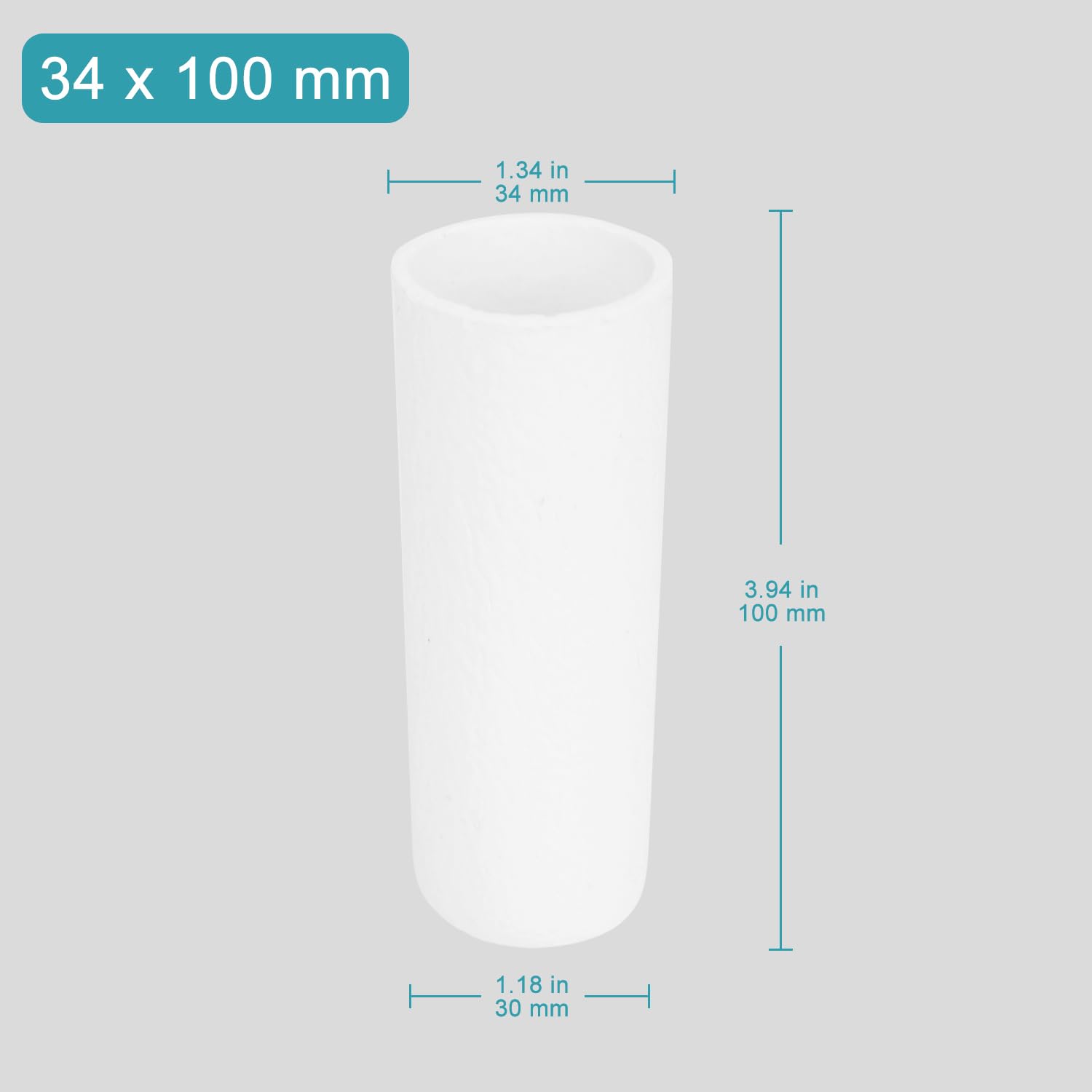 stonylab Dedal de Extracción de Celulosa, Dedal de Extracción de 34 mm de O.D. con 100 mm de Longitud y 2,5 mm de Espesor para Aparato de Extracción Soxhlet (Paquete de 25)