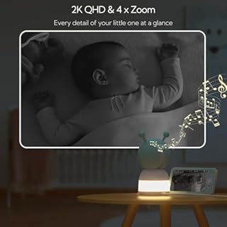 2K Boifun Baby Monitor WiFi, 360° Camera with Night Light & 5 Inch 3MP Display, Phone App Control & LCD Monitor, Auto Tracking, AI Motion & Sound Detection, 3000mAh Battery, 2-Way Audio