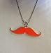 Pendant Necklace Glow in the Dark - Orange Mustache