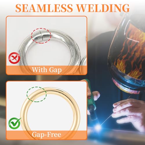 QIUTIMIY 15 Stück nahtlos verschweißte O-Ringe aus Metall, Mehrzweck-O-Ring-Beschläge für Hundehalsbänder, Makramee-Ringe,Pistolenschwarz,19 mm