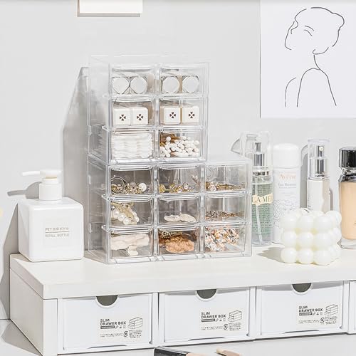 Organisateur Tiroirs Transparent Empilable 16, Koomuao