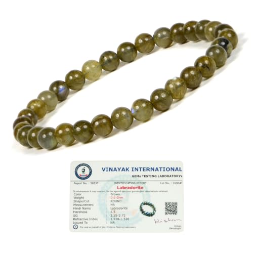 Image of Reiki Crystal Products Certified Natural Crystal Stone Bracelet 6 mm Round Beads for Men & Women | Premium Gemstone Jewellery Collection | Reiki Charged | Multiple Stone Variants Available