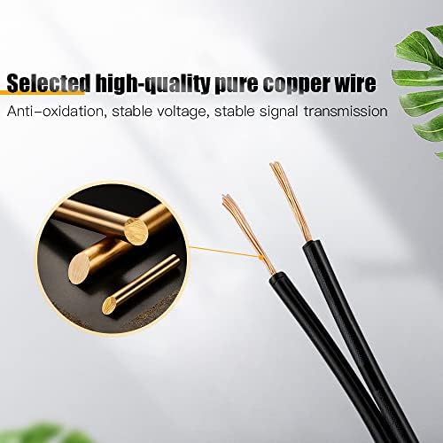 inodiref 10 Meter 24AGW Electrical Wire, 0.2 mm² 2 Core Flexible PVC Electrical Cable, Flexible Copper Extension Wire Cable, Outer Diameter 3.6MM, Flat Power Cable for Installing Low-Power Appliances