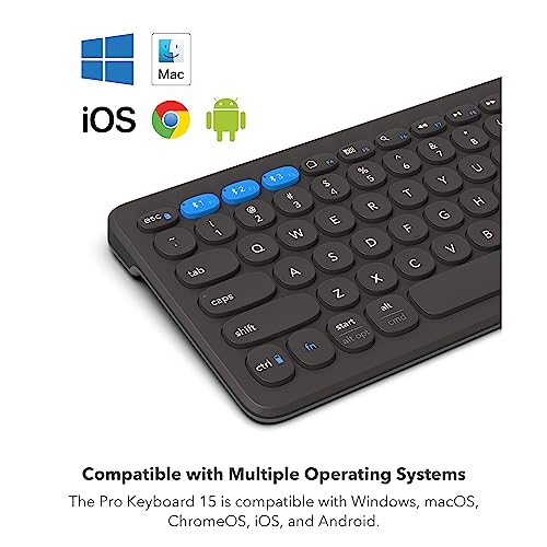 ZAGG Pro Keyboard 15 - Mid-Size Wireless Charging Desktop Keyboard - Multi-Device Pairing - Compatible with Windows, macOS, iOS, Android, ChromeOS - Ergonomic Design for Efficient, Comfortable Typing by ZAGG - Image 5