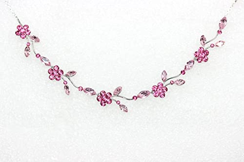 Image of Faship Gorgeous Rhinestone Crystal Floral Necklace Earrings Set