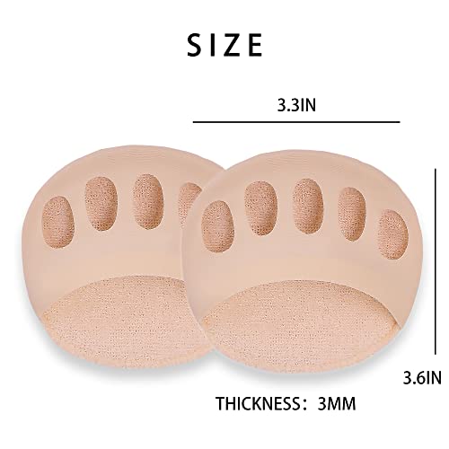 Image of SooGree Ball of Foot Cushions Honeycomb Fabric Metatarsal Pads Invisible Socks Pads for Women and Men Reusable Forefoot Pads (5 Pairs-Beige /5 Pairs-Gray)