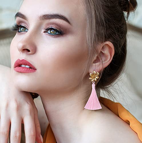 Tassels For Jewelry Making, 3.55'' Multi-Color Handmade Imitation Silk Tassels With Hanging Loop For Bookmark Tassels Bracelets Earrings Acrylic Key Chain And Diy Craft (Mixed Color) #TOP3