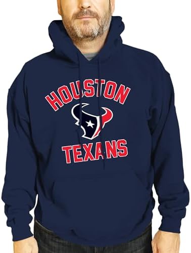 Team Fan Apparel NFL Adult Gameday Hooded Sweatshirt - Poly Fleece Cotton Blend - Stay Warm and Represent Your Team in Style (Houston Texans - Navy, X-Large)