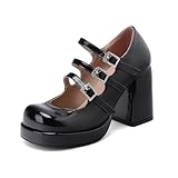 DOUBLE BRIDE ÉLÉGANTE : Les brides ajustables ornées de boucles décoratives en cristal assurent un maintien optimal tout en ajoutant une touche de glamour à la silhouette classique des Mary Jane.