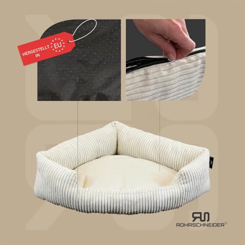 Rohrschneider XXL Cord Eck-Hundebett für große Hunde (1 45x63cm)