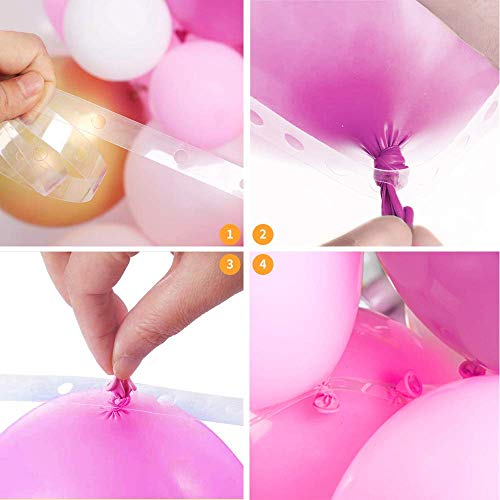 Image of Rozi Decoration Plastic Balloon Arch Strip Pack of 10 for Balloon Garland | 50 Meters, Transparent