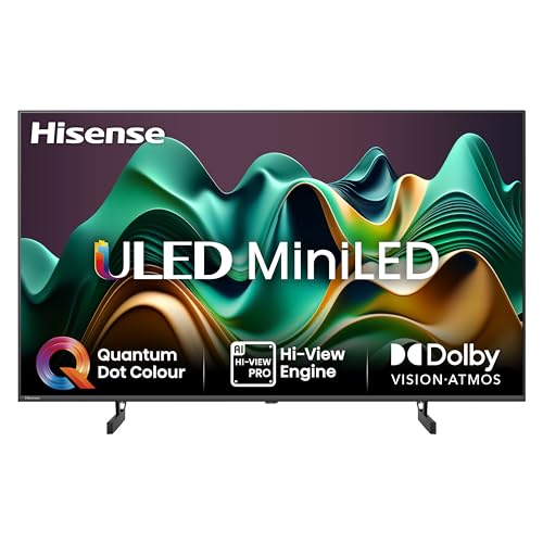 Hisense TV 50 pollici Mini-LED 4K 50U62NQ, Smart TV VIDAA U7, Dolby Vision IQ, HDR 10+ Adaptive, Game Mode Plus, Alexa Built-in, VIDAA Voice, Tuner DVB-T2/S2 HEVC 10, lativù 4K, 50