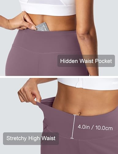 Image of ISEEGZ 15 inch /18 inch /21 inch Capri Pants for Women High Waist Wide Leg Yoga Capris with Pockets Stretchy Loose Fit Casual Workout