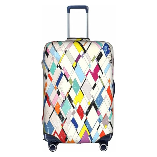 Uusnwaa Resa färgad rutig tapet tryck bagageskydd tvättbar resväska skydd med dold dragkedja, resetillbehör tillbehör tillbehör, Vitt, L