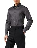 Marca Amazon - find. - Camisa de algodón delgada para hombre, gris (antracita), S, etiqueta: S