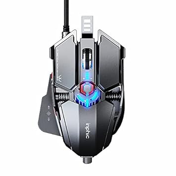 Gaming Mouse, Inphic Wired Mouse for Office or FPS Gamers, Adjustable Mouse Length & 7 Programmable Buttons, Up to 7200 Adjustable DP