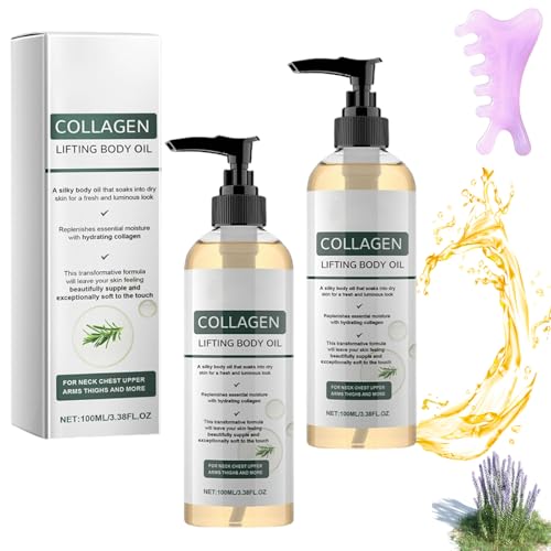 Orelvique Collagen Lifting Body Oil, Anti Aging Moisturizing Lifting Body Oil, Lightweight Fast-Absorbing Non-Greasy Moisturizer For Smooth Radiant Skin, For Women & Men (2pcs)