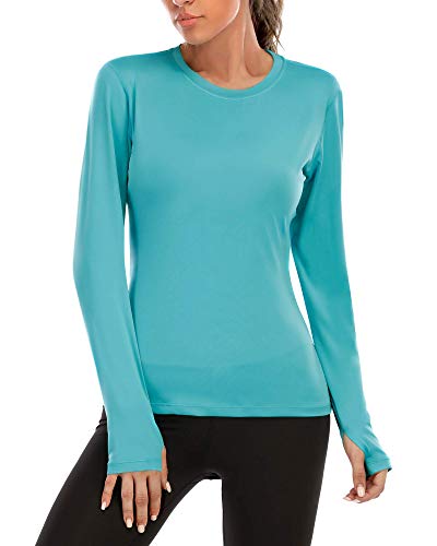 (Size: S) Womens Upf 50+ Long Sleeve Workout Running Shirts Quick Dry Outdoor Uv Sun Protection T-Shirt #TOP3