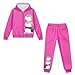 Watdotory Cartoon Sharks Children’s Lounge Set – 2-Piece Hooded Sweatshirt and Sweatpants 14-15Y for Casual Wear, All-Day Softness Pink
