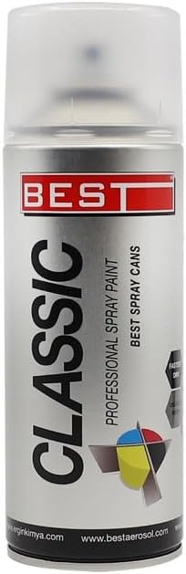 BEST Classic Beyaz Sprey Boya, 400 ml, Nitroselüloz Bazlı, Metal ve Ahşap Yüzeyler İçin