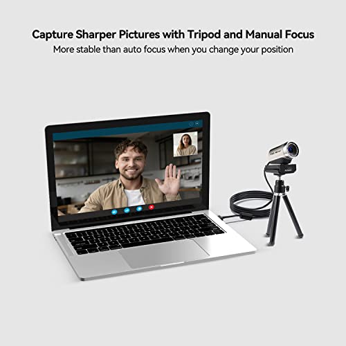 Ausdom Fhd 1080P Webcam, Aw615S Web Camera For Computers, Noise Reduction Microphone, Without Distortion, 90-Degree Fov, Plug And Play For Zoom Skype Teams Xbox One Desktop Laptop, With Tripod Stand #TOP5