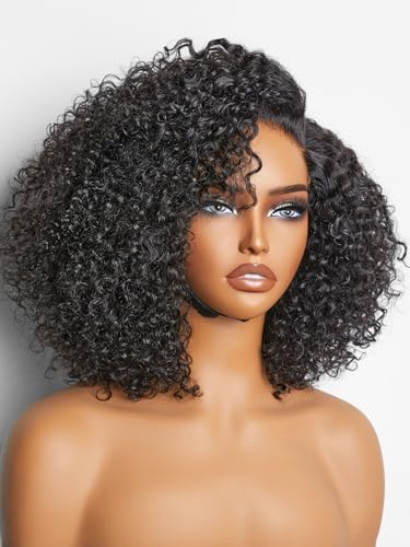 LUVME HAIR Short Curly Wig Human Hair 12 Inch Glueless Wigs Human Hair Pre Cut Lace Closure Undetectable HD Lace Wig
