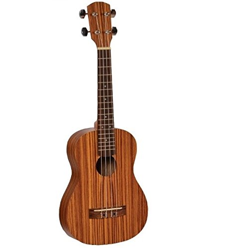 UKULELE TENORE TOP CORPO ZEBRANO MADE IN EUROPE TAVOLA FONDO FASCE ZEBRAWOOD TASTIERA IN PALISSANDRO