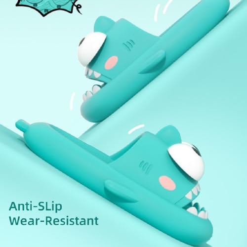 Adults 3D Shark Slides with Big Eye, Quick Dry Textured Grip Beach Home, Thick-Soled Eva Lightweight, Outdoor Slippers4