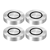 QUARKZMAN Rosca M8 50mm / 2" Diámetro 12mm de Grosor Círculo de Aluminio Disco Adaptador de Vidrio 4 Piezas Patas Redondas de Mesa Sólida Placa de Hardware con Anillo de Goma Antideslizante