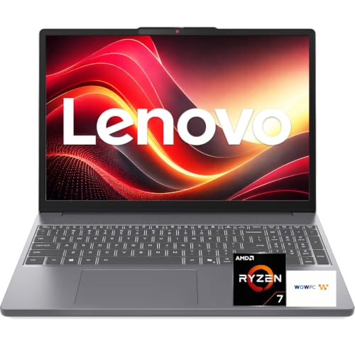 Image of Lenovo IdeaPad Slim 3 Laptop for Work and School, AMD Ryzen 7 7735HS, 15.3 inch WUXGA IPS Display, 16GB DDR5 RAM, 512GB SSD, Radeon 680M Graphics, SD Card Reader, Wi-Fi 6, Windows 11 Pro, no Mouse