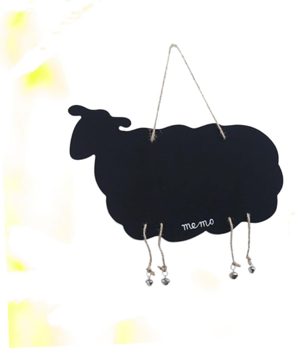 Wooden Sheep Message Blackboard, Double-Sided Hanging Wall Decor Sign