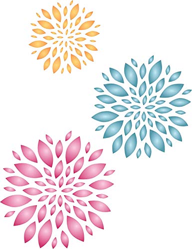 Flower Pattern Stencil, 10.5 X 13.5 Inch (L) - Template Allover Wallpaper Stencils For Painting Template #TOP25