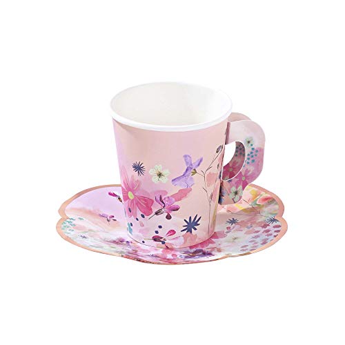 Talking Tables BG-CUPSET Blossom Party Paper Tea Cups, Pack of 12, Height 8cm