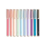 U Brands Catalina Felt Tip Pens, Set of 10, Soft Touch Barrels, Gold Details, Medium (0.7 mm) Point, Assorted Color Ink