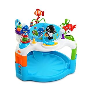 Baby Einstein Rhythm of The Reef Baby Activity Saucer Bouncer Play Center w/ 360 Degree Rotating Seat, Soothing Ocean…