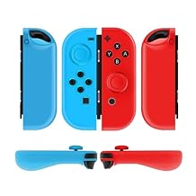 TNP Joycon Case for Nintendo Switch - Silicone Joy Con Case for Nintendo Switch & Switch OLED - Protective Switch Controller Case Cover with Thumb Grip Caps for Nintendo Switch Joycon Neon Blue+Red