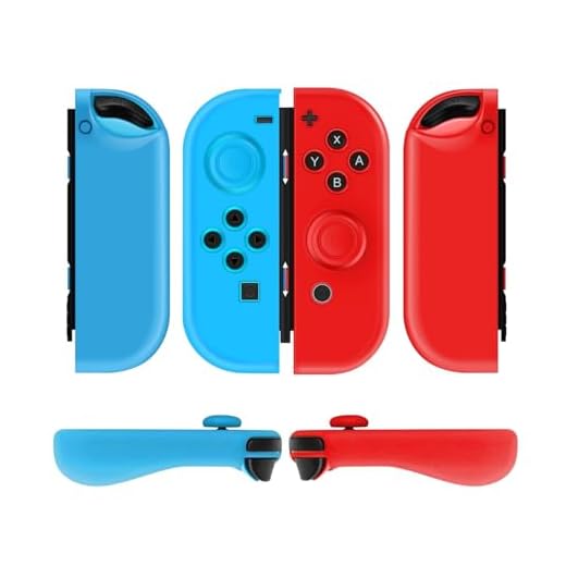 TNP Gelskydd med tumgrepp kepsar fungerar för Nintendo Switch Joy-Con-grepp – skyddande fodral skydd halkfri ergonomisk lätt design bekväm greppkontroll (1 par neonblå + röd)