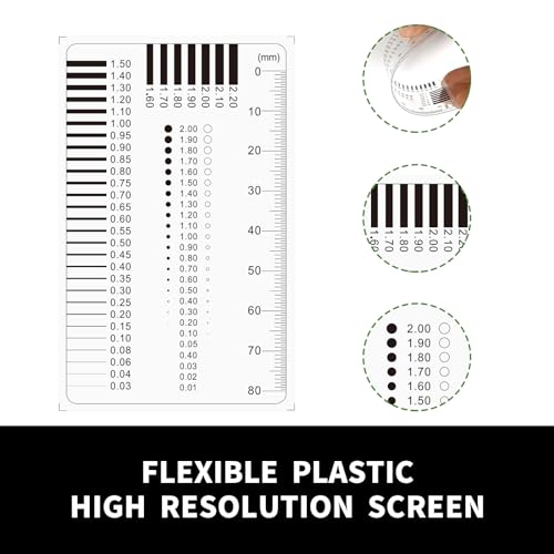 Rissbreitenlineal Risslineal Rissmonitor - 2 Stück Sachverständigen Maßstab Lineal und Rissbreitenmesser Set, Lineal für Gutachter, Kfz Wertermittler und Handwerker
