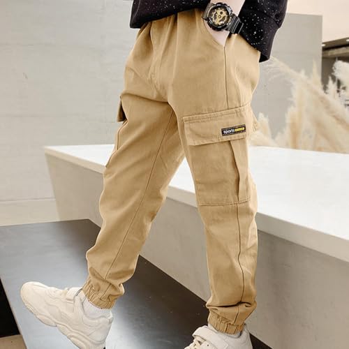 Boy's Cargo Joggers School Pants Lightweightt Sports Outdoor Joggers with Pockets Fashion Casual Uniform Sweatpants2