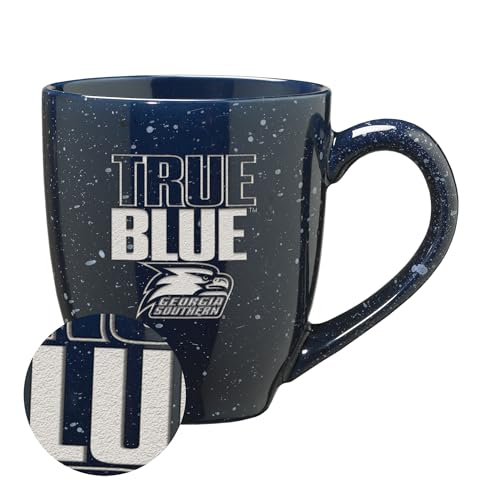 Rico Industries NCAA Georgia Southern Eagles True Blue 16 oz Team Color Laser Engraved Speckled Ceramic Coffee Mug