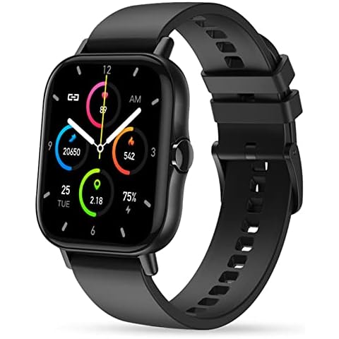 HQPCAHL Smart Watch Men Women Bluetooth Call,Deep Breath Guide Waterproof Activity Tracker 1.69'' Touch Screen Heart Rate Monitor Pedometer Sleep Monitor, Android And IOS Phones,Black Cover